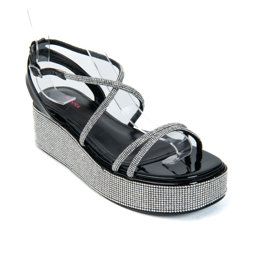Sandalias Negras con brillos Shine