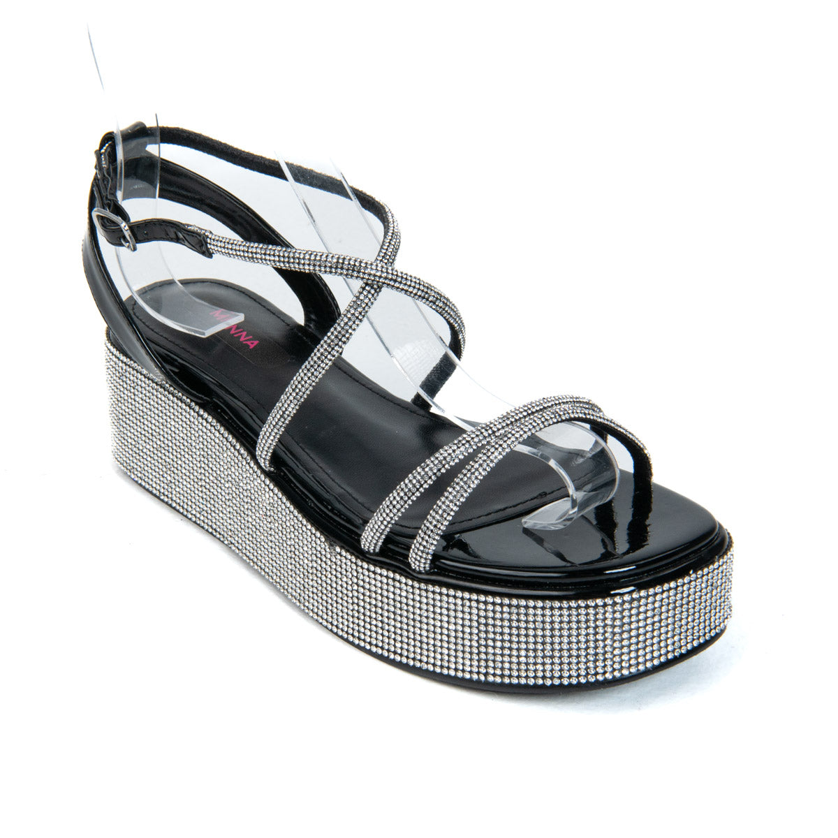Sandalias Negras con brillos Shine